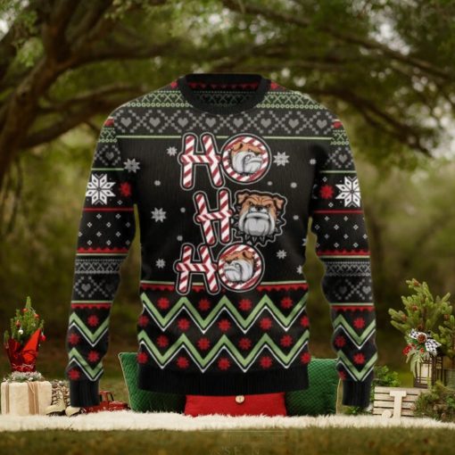 Bulldog Ho Ho Ho Ugly Christmas Sweater 3D Gift Christmas Funny