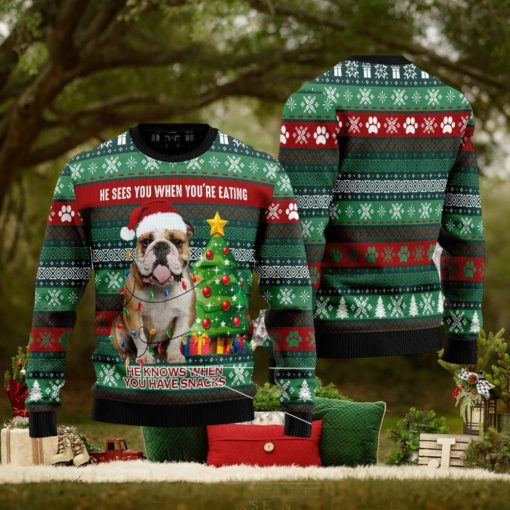 Bulldog Loves Snacks Sweater