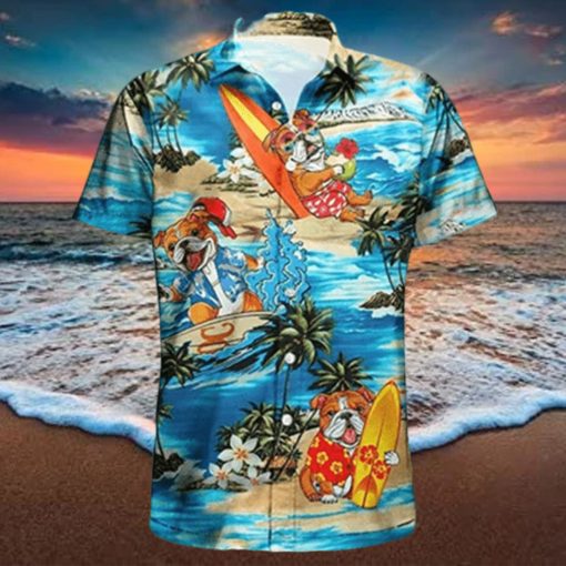 Bulldog On The Beach Hawaiian Shirts Pawsome Parents Hawaiian Shirt