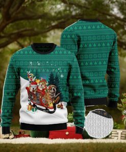 Bulldog Sleigh Ugly Christmas Sweater AOP All Over Printed Sweater