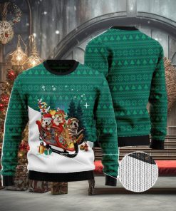Bulldog Sleigh Ugly Christmas Sweater AOP All Over Printed Sweater