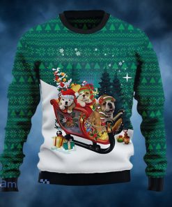 Bulldog Sleigh Ugly Christmas Sweater