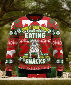 Bulldog Snacks Christmas Ugly Sweater