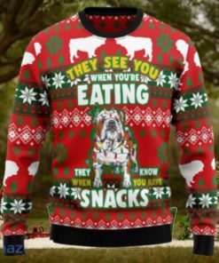Bulldog Snacks Christmas Unisex Ugly Christmas Sweater 3D