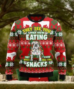 Bulldog Snacks Ugly Christmas Sweater Best Gift For Men And Women