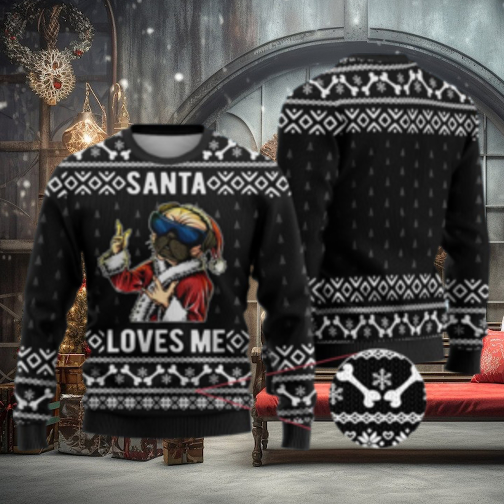 Bulldog Ugly Christmas Sweater Black Gift For Men And Women Bulldog Ugly Christmas Sweater Black Gift For Men And Women