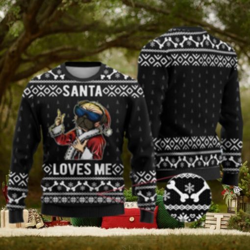 Bulldog Ugly Christmas Sweater Black Gift For Men And Women