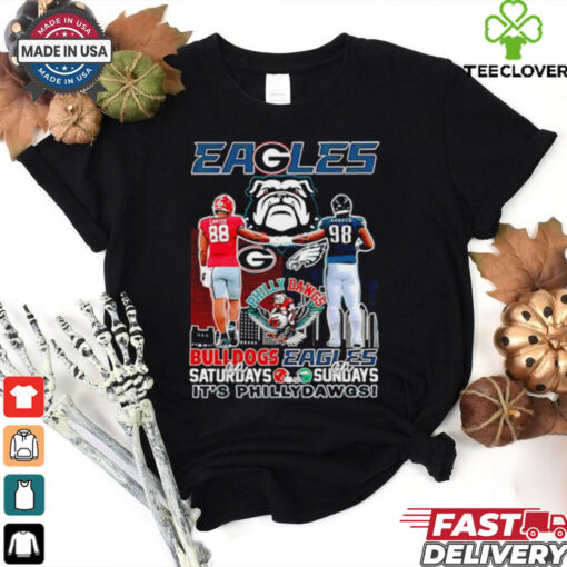Bulldogs On Saturdays Eagles On Sundays It’s Phillydawgs city skyline shirt