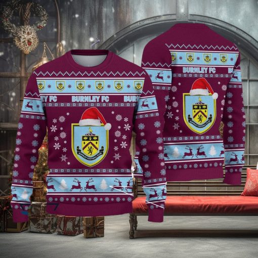 Burnley F.C Efl Logo Team Design Ugly Christmas Sweater For Fans Gift Unisex Sweatshirt