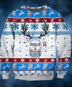 Busch Beer Deer Horns Ugly Christmas Sweater Gift For Beer Lovers