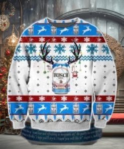 Busch Beer Knitting Ugly Christmas Sweater Perfect Holiday Gift