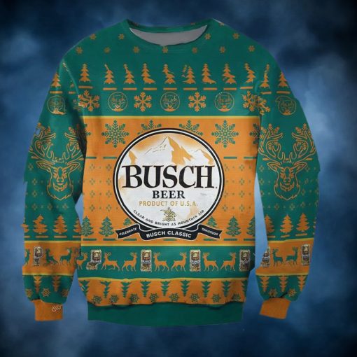 Busch Classic Beer Product Of USA Ugly Christmas Sweater, Faux Wool Sweater, Gifts For Beer Lovers, International Beer Day, Best Christmas Gifts For 2022 – Prinvity