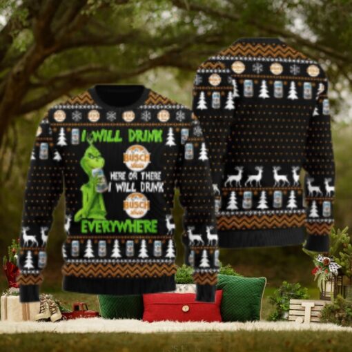 Busch Latte Grinch Will Drink Everywhere Ugly Sweater