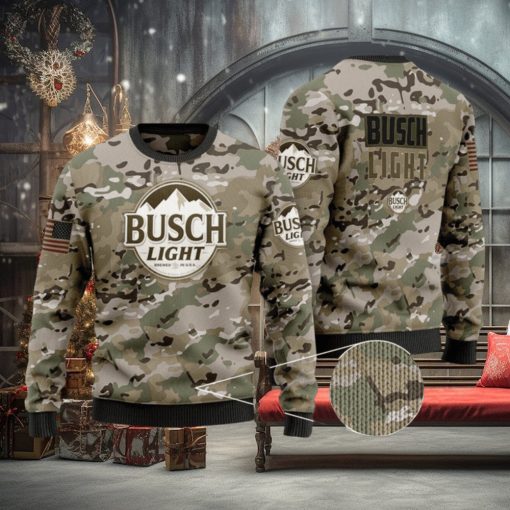 Busch Light Camo Ugly Christmas Sweater, Merry Ugly Christmas Sweater, Christmas Gift Apparel