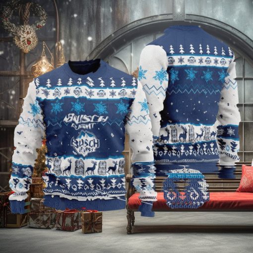 Busch Light Christmas Ugly Wool Knitted Sweater