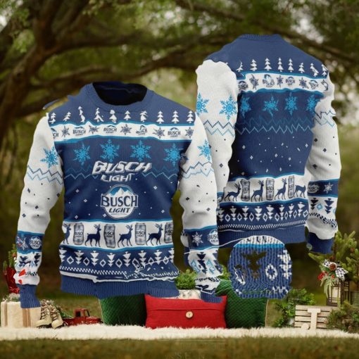 Busch Light Christmas Ugly Wool Knitted Sweater