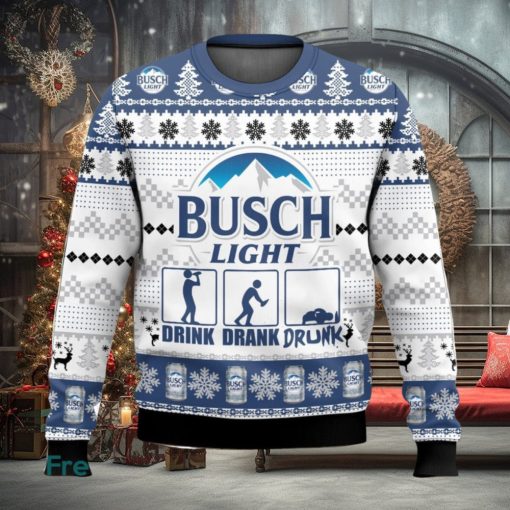 Busch Light Drunk All Over Printed Ugly Christmas Sweater 2023 Christmas Gift Ideas Holiday Gift