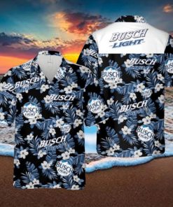 Busch Light Hawaiian Shirt Blue Floral Gift For Summer Holiday