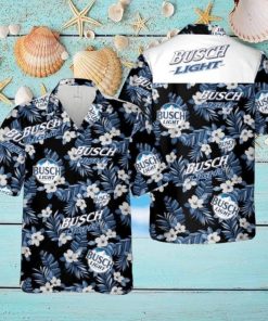 Busch Light Hawaiian Shirt Blue Floral Gift For Summer Holiday