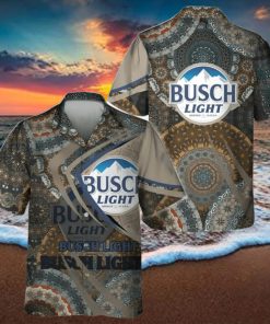 Busch Light Hawaiian Shirt Boho Mandala Pattern Beer Lover Gif