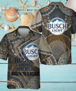 Busch Light Hawaiian Shirt Boho Mandala Pattern Beer Lover Gif