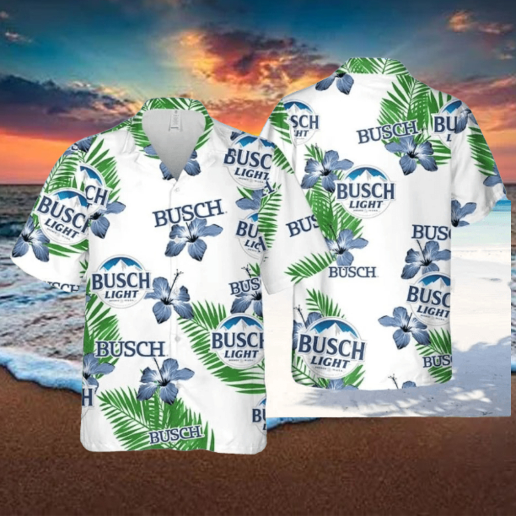 Busch Light Hawaiian Shirt Hibiscus Flower Pattern Busch Light Hawaiian Shirt Hibiscus Flower Pattern