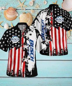 Busch Light Hawaiian Shirt Special American Flag
