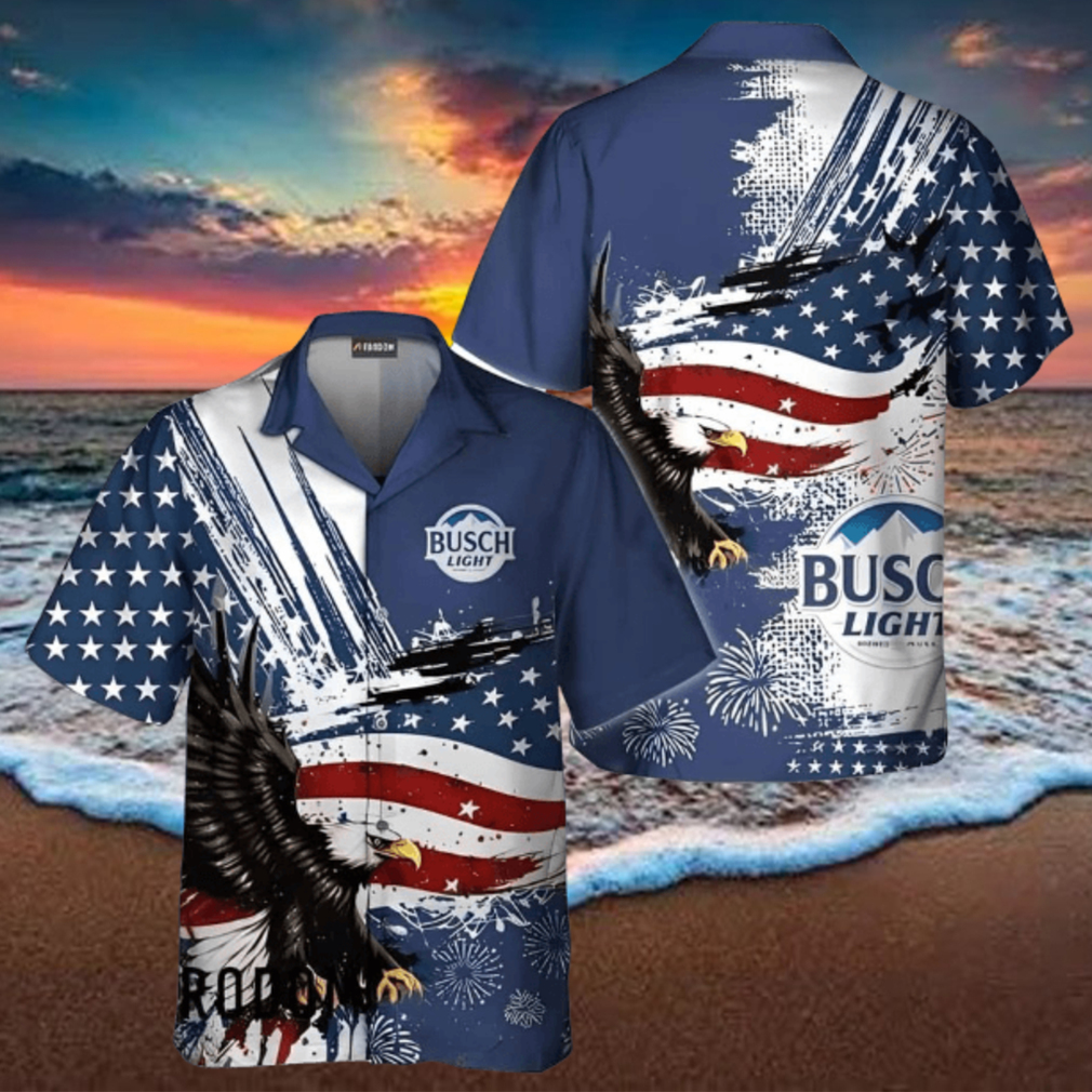Busch Light Hawaiian Shirt US Flag And Eagle 4 Of July Independence Day Busch Light Hawaiian Shirt US Flag And Eagle 4 Of July Independence Day