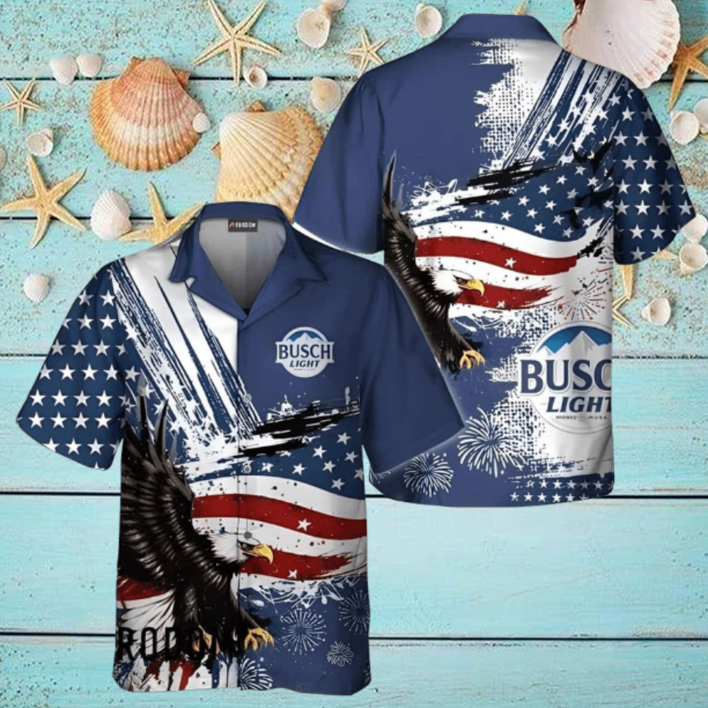 Busch Light Hawaiian Shirt US Flag And Eagle 4 Of July Independence Day Busch Light Hawaiian Shirt US Flag And Eagle 4 Of July Independence Day