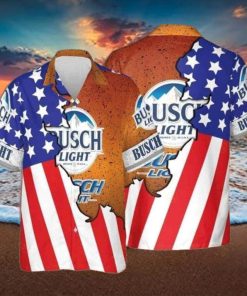 Busch Light Hawaiian Shirt US Flag Beer Lover Gift