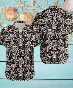 Busch Light Hawaiian Shirt Unique Renaissance Pattern Dark Theme
