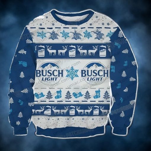 Busch Light Snow Christmas Ugly Sweater Gift For Lover
