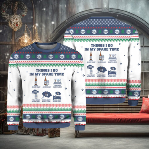 Busch Light Spare Time Ugly Christmas Sweater