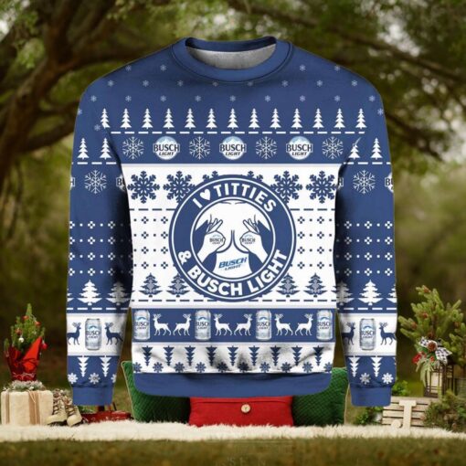 Busch Light Titties Ugly Christmas Sweater