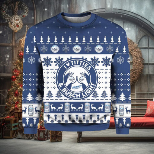 Busch Light Titties Ugly Christmas Sweater