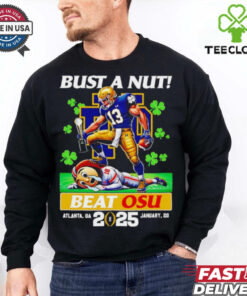 Bust A Nut beat OSU 2025 Notre Dame Fighting Irish mascot shirt