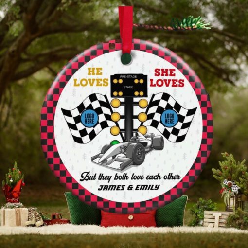 But They Both Love Each Other, Couple Gift, Personalized Ceramic Ornament, Christmas