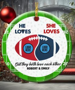 But They Both Love Each Other, Couple Gift, Personalized Ceramic Ornament, Football Lover Couple Ornament, Christmas Gift 02HUTI260923