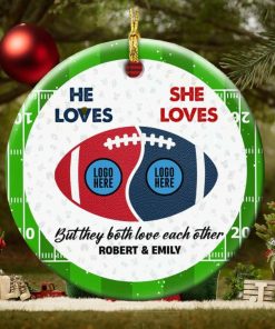 But They Both Love Each Other, Couple Gift, Personalized Ceramic Ornament, Football Lover Couple Ornament, Christmas Gift 02HUTI260923