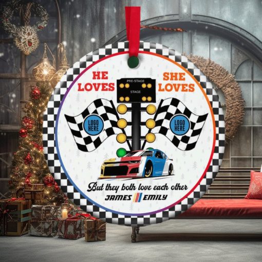 But They Both Love Each Other, Personalized Ornament, Racing Couple Ornament