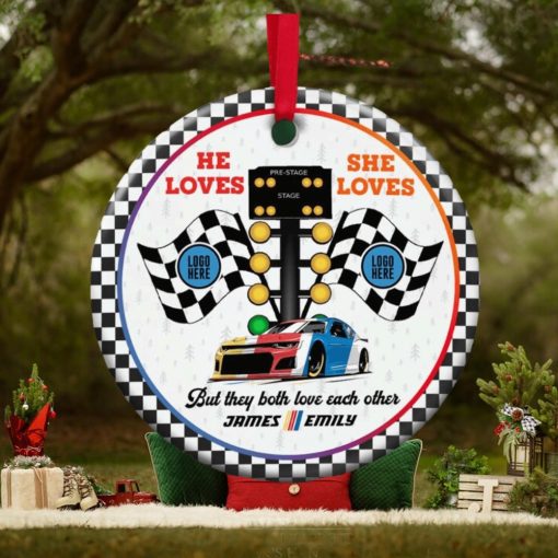 But They Both Love Each Other, Personalized Ornament, Racing Couple Ornament