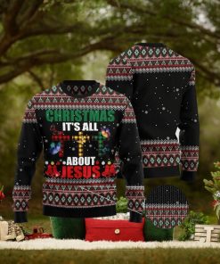 Butterfly All About Jesus Ugly Christmas Sweater Gift For Men And Women