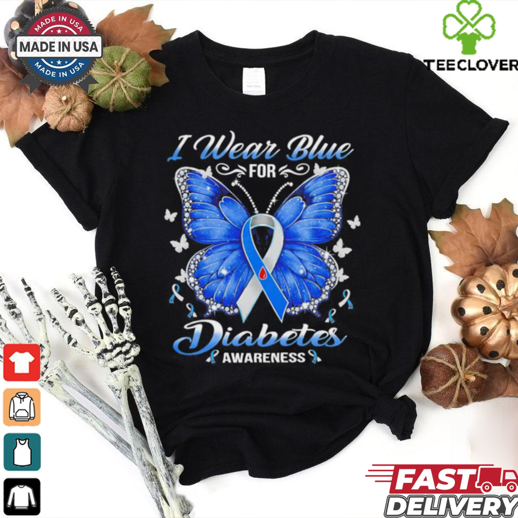 Butterfly I wear blue for Diabetes Awareness shirt Butterfly I wear blue for Diabetes Awareness shirt