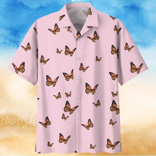 Butterfly Pink High Quality Unisex Hawaiian Shirt
