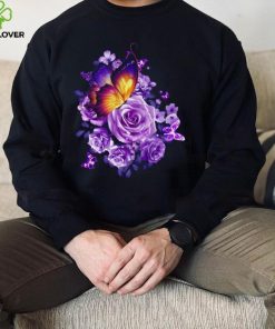 Butterfly purple rose shirt
