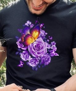 Butterfly purple rose shirt
