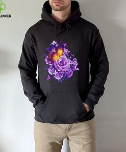 Butterfly purple rose shirt