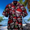 Skull Rose And Butterfly Black Aloha Hawaiian Shirt