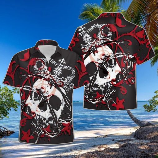 Buy Kings And Roses Skull Hawaiian Aloha Shirts 1