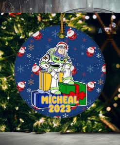 Buzz Lightyear Christmas Ornament Disney Buzz Lightyear Toy Story Ceramic Ornaments 2 Sides Buzz Lightyear Star Command Christmas Tree Decoration NEW